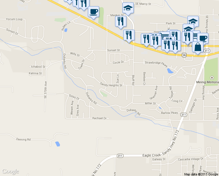map of restaurants, bars, coffee shops, grocery stores, and more near 37830 Sandy Heights Street in Sandy
