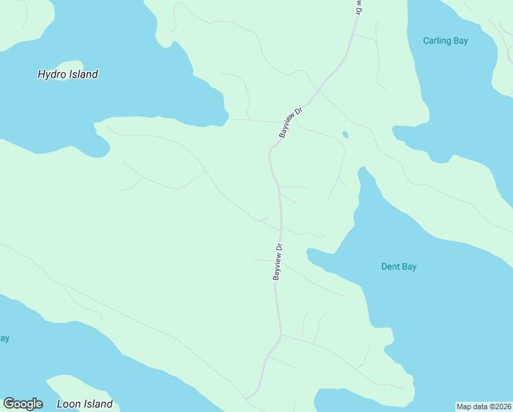 map of restaurants, bars, coffee shops, grocery stores, and more near Bayview Drive in Parry Sound District