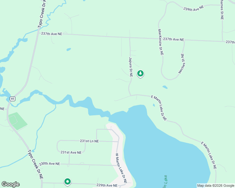 map of restaurants, bars, coffee shops, grocery stores, and more near 7013 234th Avenue Northeast in Stacy