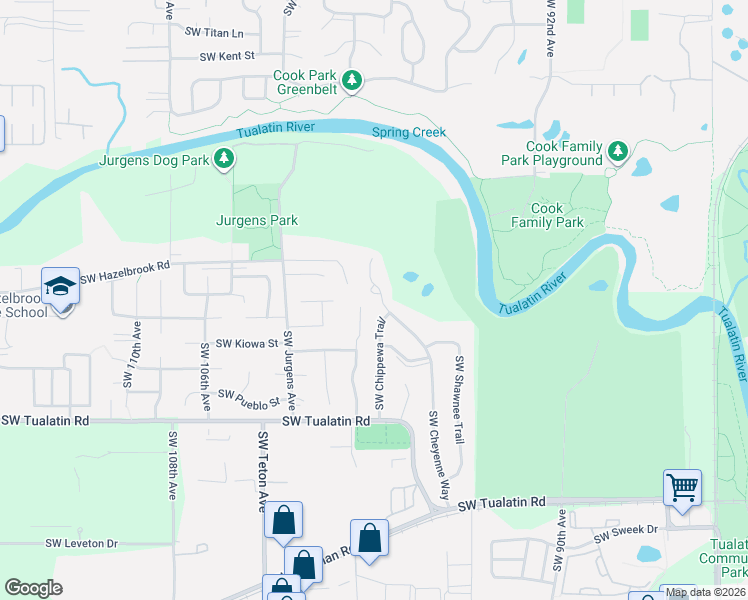 map of restaurants, bars, coffee shops, grocery stores, and more near 17515 Southwest Cheyenne Way in Tualatin