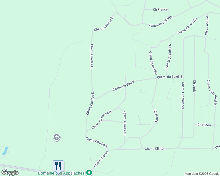 map of restaurants, bars, coffee shops, grocery stores, and more near 53 Chemin du Soleil in Notre-Dame-des-Bois
