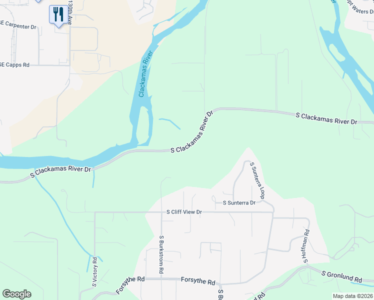map of restaurants, bars, coffee shops, grocery stores, and more near 16870 South Clackamas River Drive in Oregon City