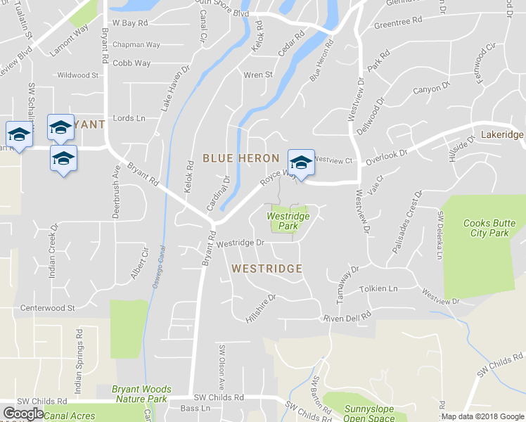 map of restaurants, bars, coffee shops, grocery stores, and more near 18081 Westminster Drive in Lake Oswego