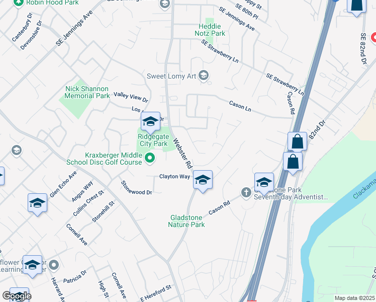 map of restaurants, bars, coffee shops, grocery stores, and more near 17770 Webster Road in Portland