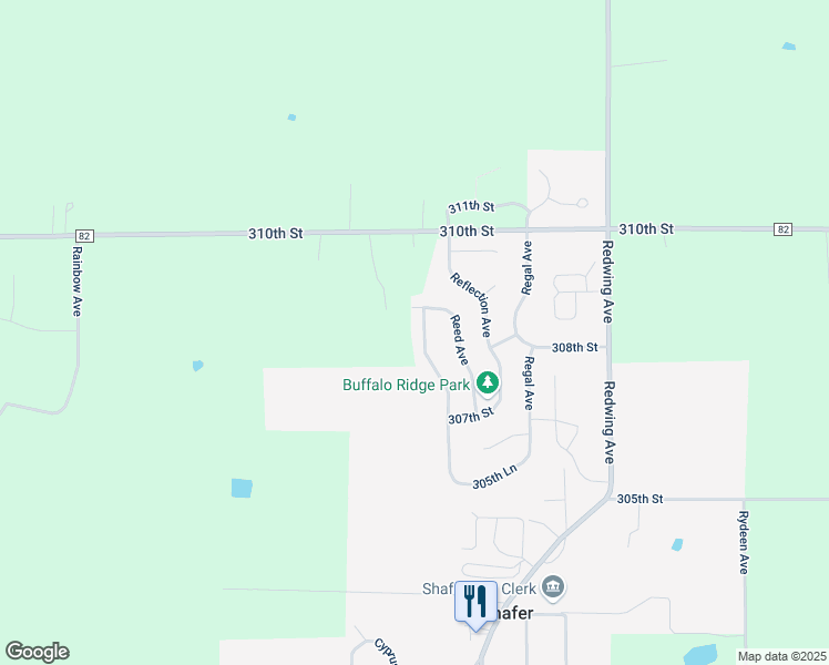 map of restaurants, bars, coffee shops, grocery stores, and more near 30776 Redding Avenue in Shafer
