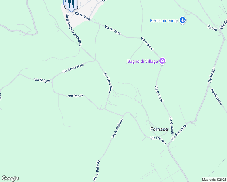 map of restaurants, bars, coffee shops, grocery stores, and more near 7 Via Croce Nera in Provincia di Vicenza