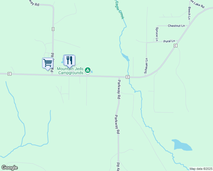 map of restaurants, bars, coffee shops, grocery stores, and more near 13335 County Road C in Athelstane