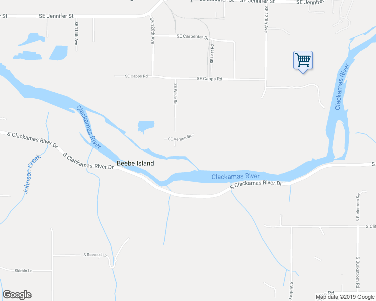 map of restaurants, bars, coffee shops, grocery stores, and more near 12320 Southeast Vernon Street in Clackamas