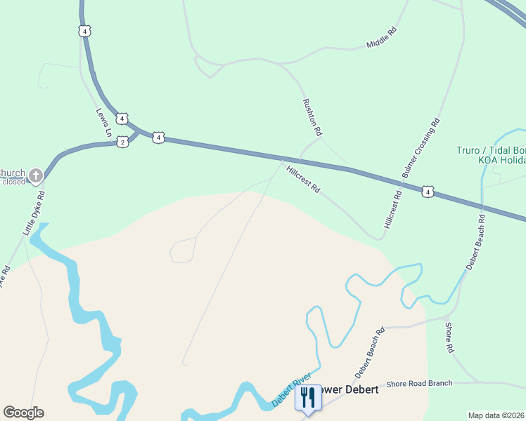 map of restaurants, bars, coffee shops, grocery stores, and more near 51 Five Point Road in Debert