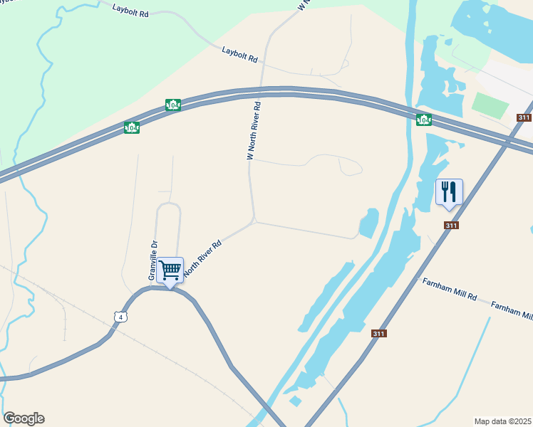 map of restaurants, bars, coffee shops, grocery stores, and more near 108 West North River Road in Upper Onslow