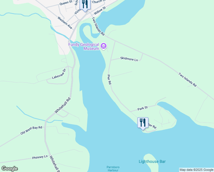 map of restaurants, bars, coffee shops, grocery stores, and more near 209 Pier Road in Parrsboro