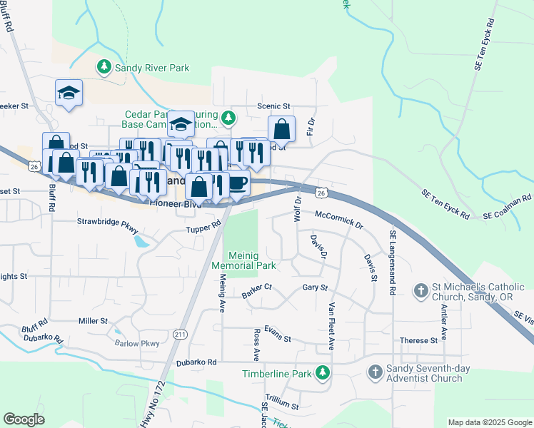 map of restaurants, bars, coffee shops, grocery stores, and more near 39451 McCormick Drive in Sandy