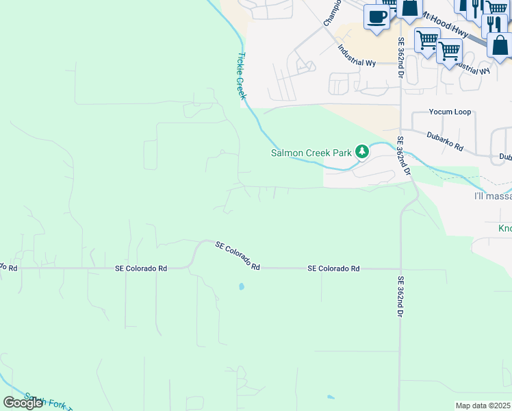 map of restaurants, bars, coffee shops, grocery stores, and more near 35310 Skogan Road in Sandy