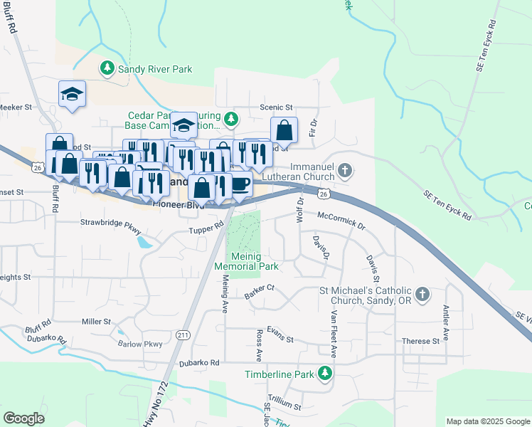 map of restaurants, bars, coffee shops, grocery stores, and more near 39477 McCormick Drive in Sandy