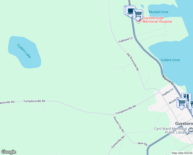 map of restaurants, bars, coffee shops, grocery stores, and more near 103 CUTLERS Brook Estates in Guysborough