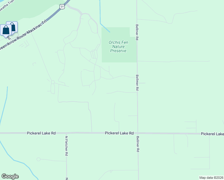 map of restaurants, bars, coffee shops, grocery stores, and more near 5149 Vis-A-Vis Lane in Petoskey