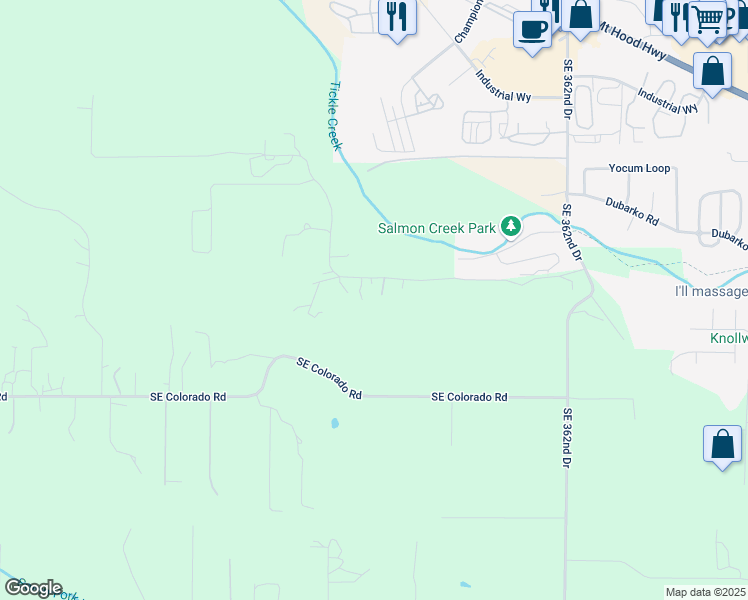 map of restaurants, bars, coffee shops, grocery stores, and more near 35310 Skogan Road in Sandy