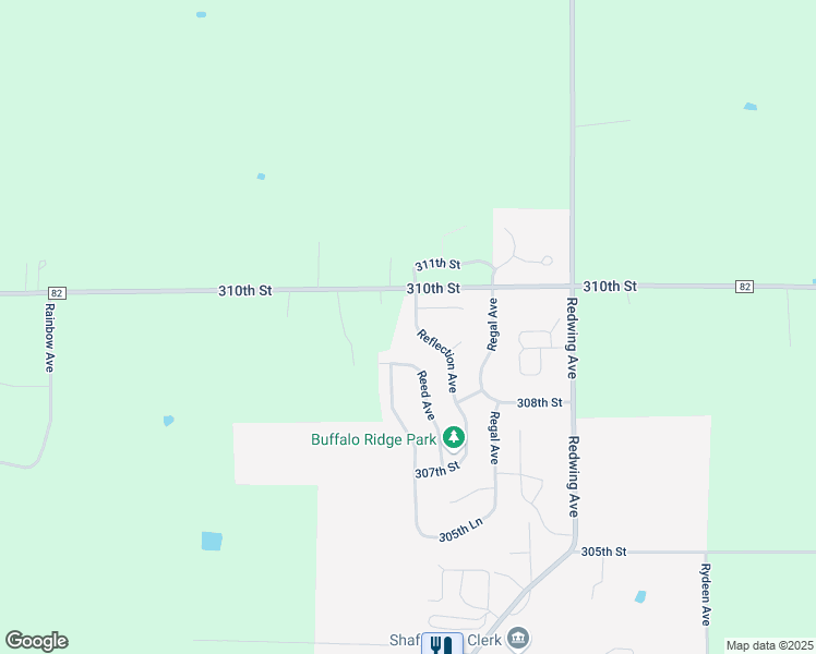 map of restaurants, bars, coffee shops, grocery stores, and more near 30884 Reflection Avenue in Shafer