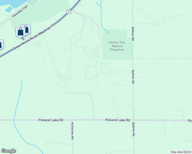 map of restaurants, bars, coffee shops, grocery stores, and more near 5129 Vis-A-Vis Lane in Petoskey