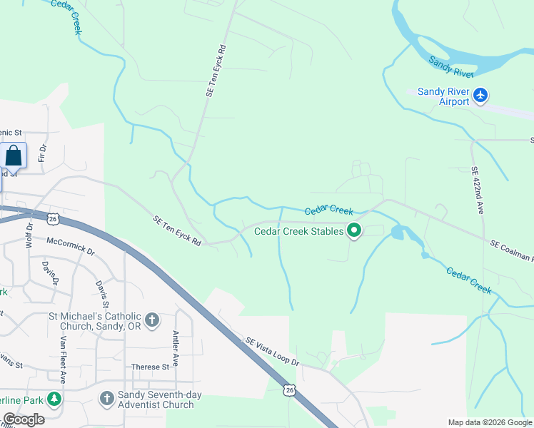 map of restaurants, bars, coffee shops, grocery stores, and more near 41051 Southeast Coalman Road in Sandy