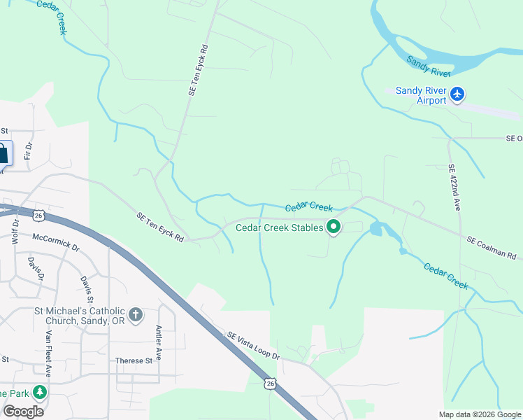 map of restaurants, bars, coffee shops, grocery stores, and more near 41051 Southeast Coalman Road in Sandy