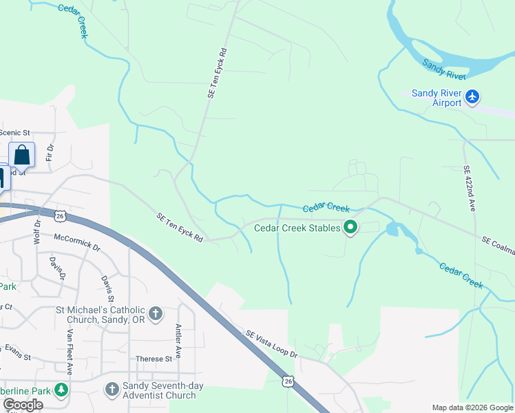 map of restaurants, bars, coffee shops, grocery stores, and more near 41035 Southeast Coalman Road in Sandy