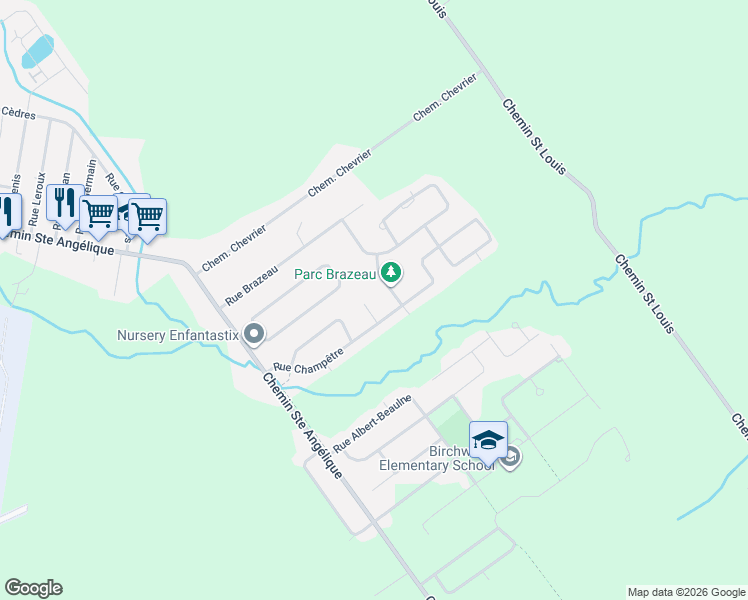 map of restaurants, bars, coffee shops, grocery stores, and more near 1566 Place du Sentier in Saint-Lazare