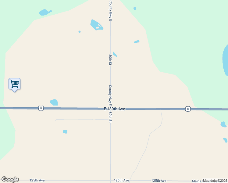 map of restaurants, bars, coffee shops, grocery stores, and more near 1308 80th Street in Amery
