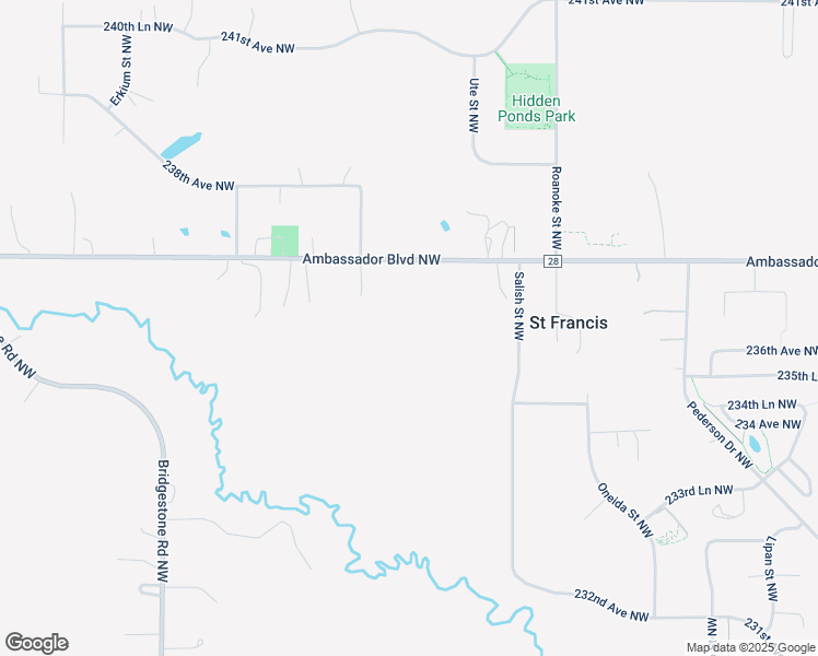 map of restaurants, bars, coffee shops, grocery stores, and more near 5036 Ambassador Boulevard Northwest in St. Francis