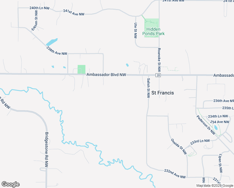map of restaurants, bars, coffee shops, grocery stores, and more near 5036 Ambassador Boulevard Northwest in Saint Francis