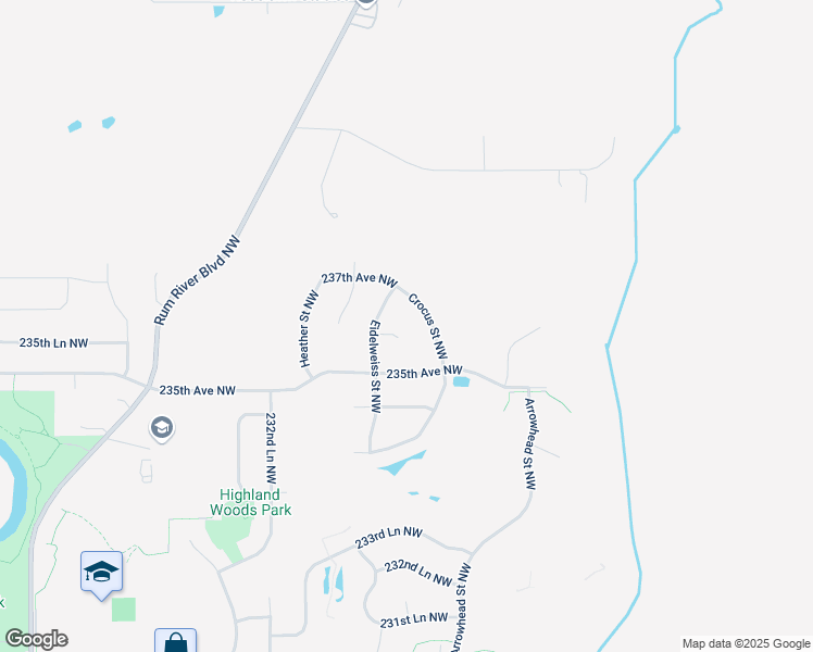 map of restaurants, bars, coffee shops, grocery stores, and more near 2823 236th Court in Saint Francis