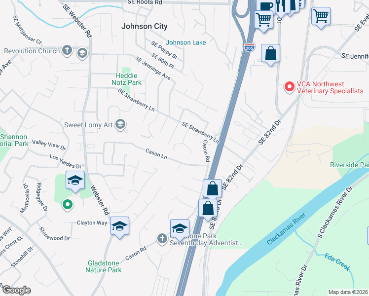 map of restaurants, bars, coffee shops, grocery stores, and more near 17295 Hanneman Court in Gladstone