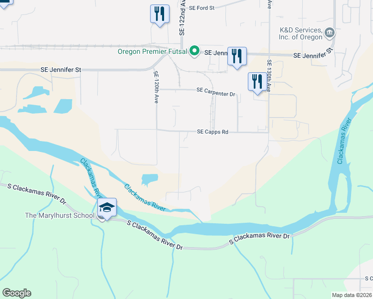 map of restaurants, bars, coffee shops, grocery stores, and more near 17150 Southeast Wilde Road in Clackamas County