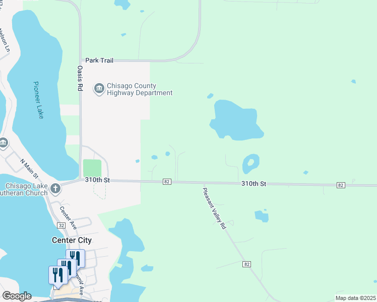 map of restaurants, bars, coffee shops, grocery stores, and more near 14702 310th Street in Center City