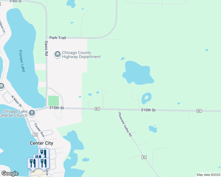 map of restaurants, bars, coffee shops, grocery stores, and more near 14702 310th Street in Center City