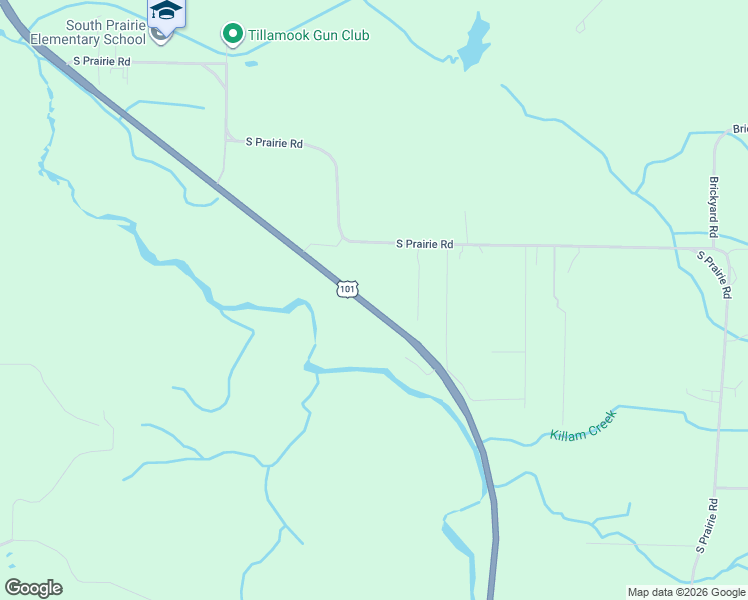 map of restaurants, bars, coffee shops, grocery stores, and more near 7340 South Prairie Road in Tillamook