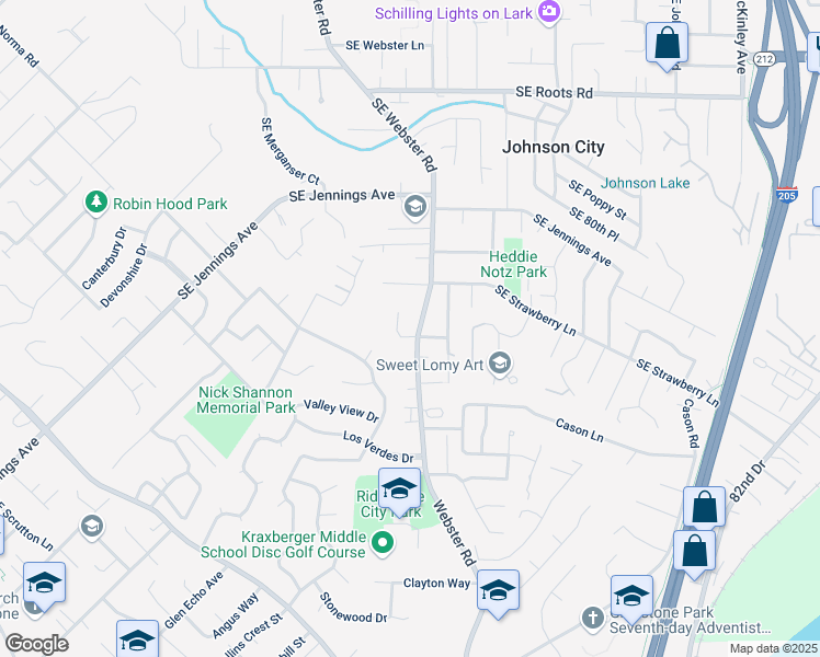 map of restaurants, bars, coffee shops, grocery stores, and more near 16851 Webster Road in Gladstone