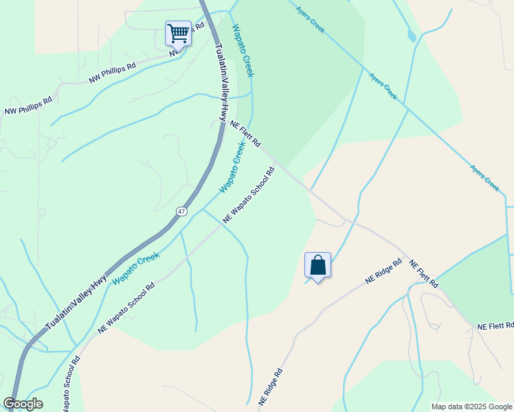 map of restaurants, bars, coffee shops, grocery stores, and more near 25400 Northeast Wapato School Road in Gaston