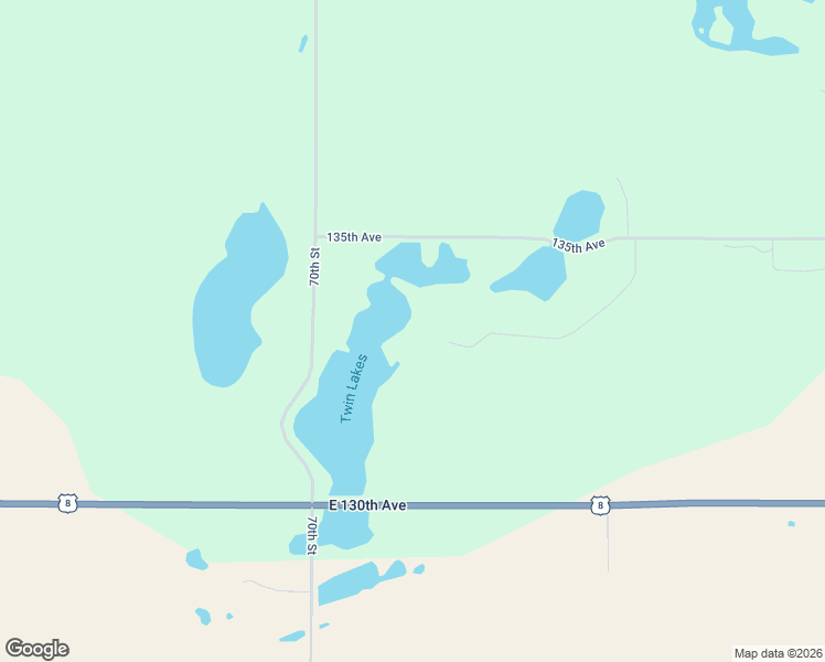 map of restaurants, bars, coffee shops, grocery stores, and more near 1305 64th Street in Turtle Lake
