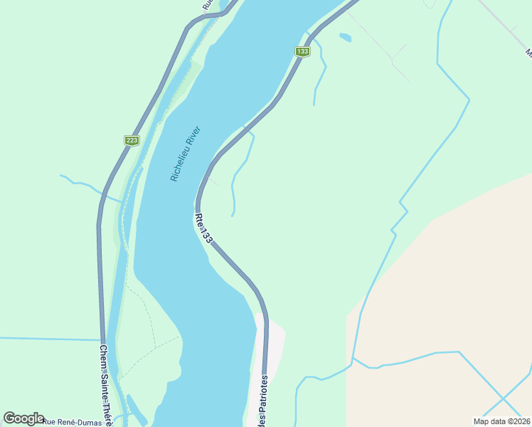 map of restaurants, bars, coffee shops, grocery stores, and more near Chemin des Patriotes in Richelieu