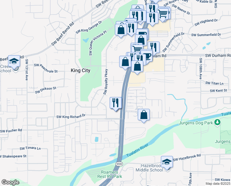 map of restaurants, bars, coffee shops, grocery stores, and more near in Washington County