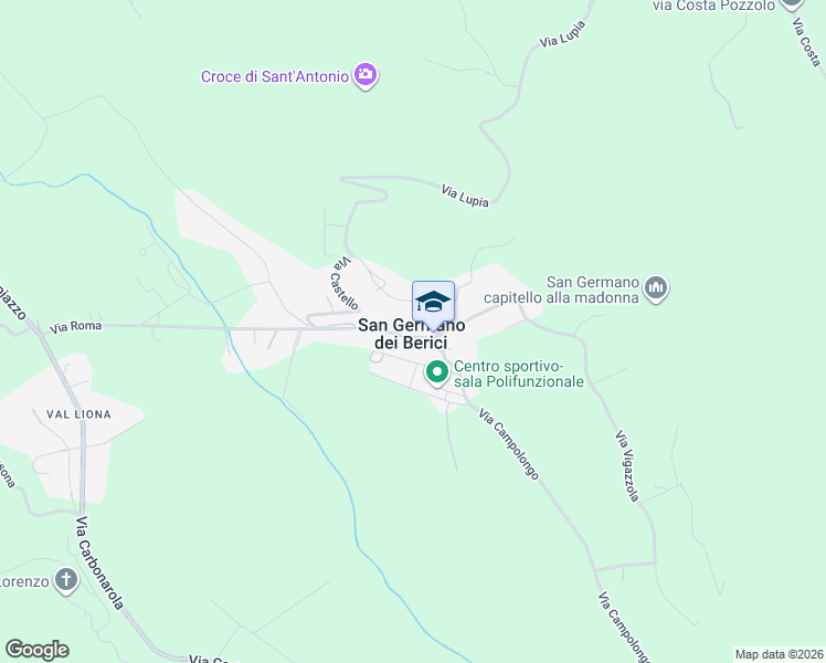 map of restaurants, bars, coffee shops, grocery stores, and more near 17 Via Roma in Vicenza