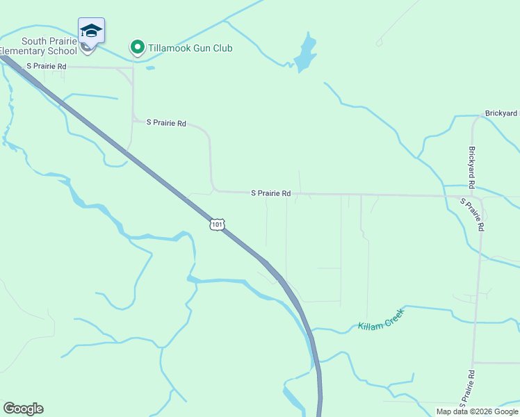 map of restaurants, bars, coffee shops, grocery stores, and more near 7340 S Prairie Rd in Tillamook