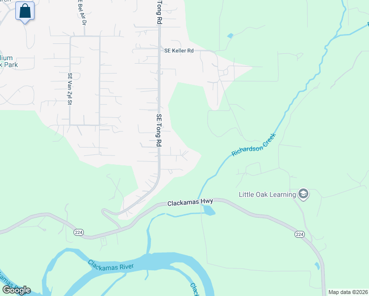 map of restaurants, bars, coffee shops, grocery stores, and more near 18493 Southeast Miarly Lane in Damascus