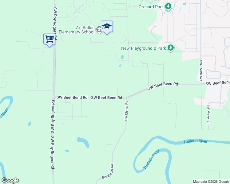map of restaurants, bars, coffee shops, grocery stores, and more near 16075 Southwest Beef Bend Road in Sherwood
