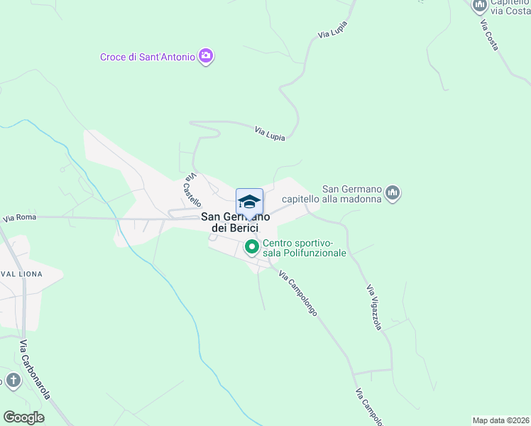 map of restaurants, bars, coffee shops, grocery stores, and more near 1 Strada Vecchia in San Germano dei Berici