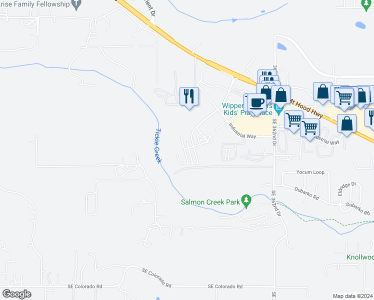 map of restaurants, bars, coffee shops, grocery stores, and more near 16610 Champion Way in Sandy