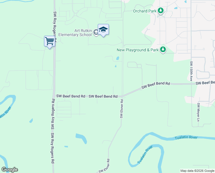 map of restaurants, bars, coffee shops, grocery stores, and more near 16075 Southwest Beef Bend Road in Sherwood