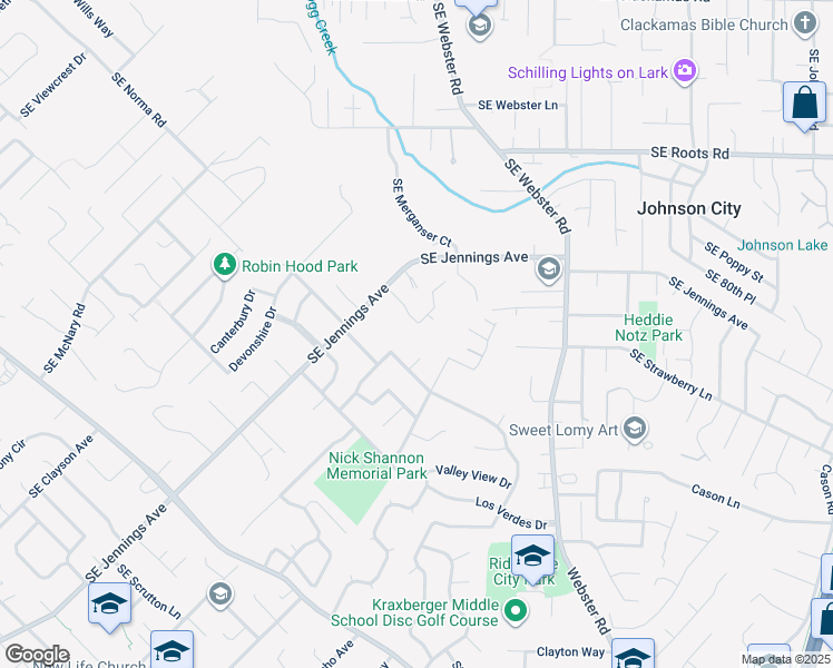 map of restaurants, bars, coffee shops, grocery stores, and more near 16705 Southeast Kingsridge Court in Milwaukie