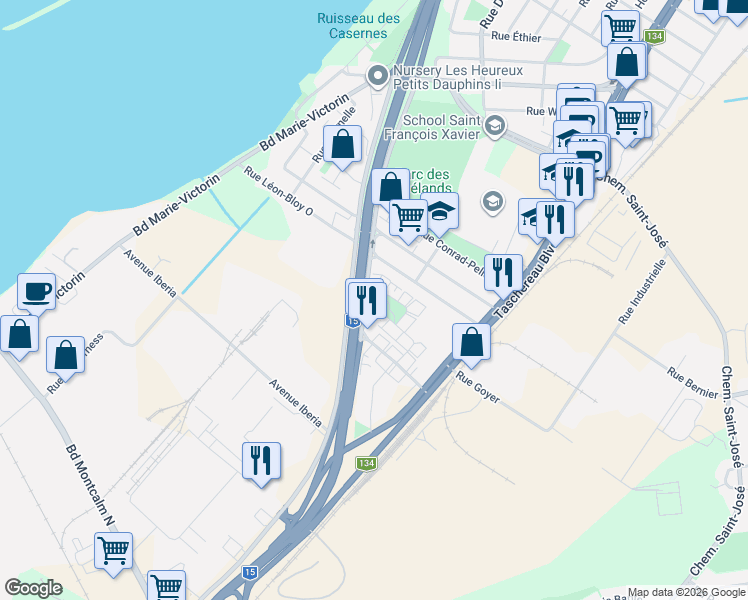 map of restaurants, bars, coffee shops, grocery stores, and more near 27 Avenue de Picardie in Candiac